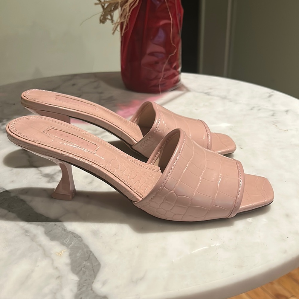 Gently worn open toe mules